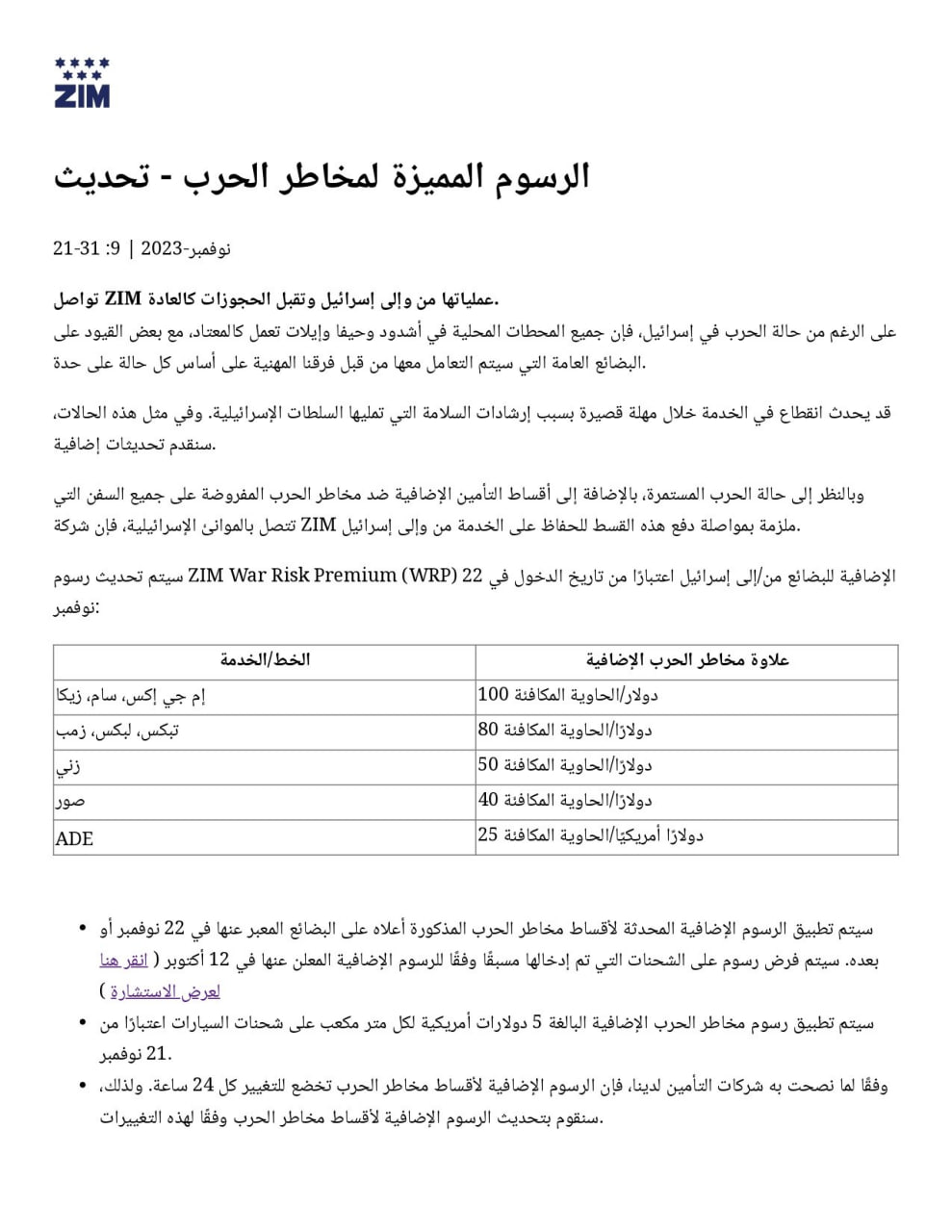 بعد عملية اليمن.. أكبر شركة شحن اسرائيلية تفرض رسوما إضافية على الشحن من وإلى موانئ الاحتلال