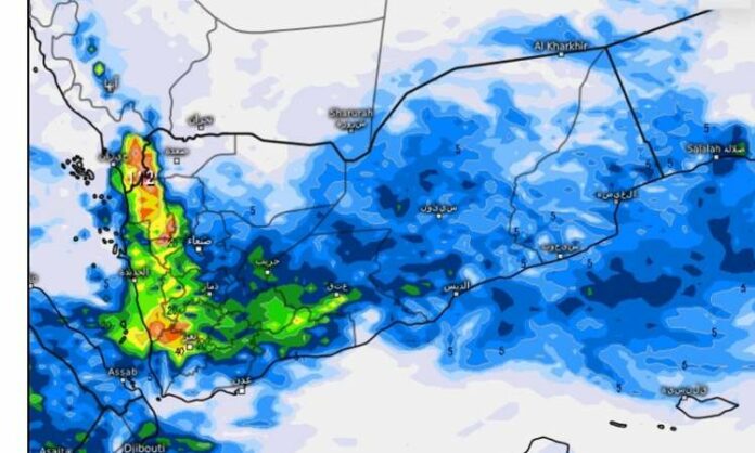 أمطار رعدية متوسطة إلى غزيرة مع الرياح على عدة محافظات